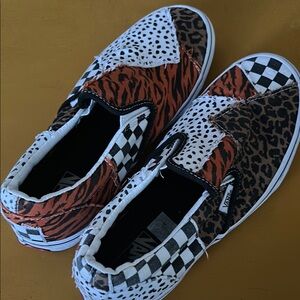 Vans Animal Print Slip-On Sneakers